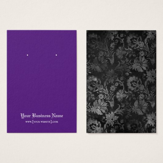 ゴシックハロウィーンブラックパープルイヤリングディスプレイカード (正面&裏面)