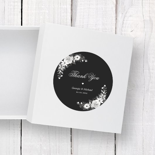 ゴシックハロウィーンブラックフローラサンキュー結婚ズ ラウンドシール