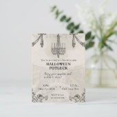 ゴシックハロウィーンポットラックアダルトホラーパーティー招待状 招待状 (スタンド正面)