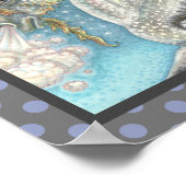 ゴシックハロウィーンユニコーンこうもり翼、馬 ポスター (角)