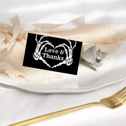 ゴシックハロウィーンラブ感謝してい&スカルハート結婚ズ サンキューカード