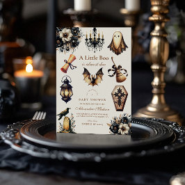 ゴシックハロウィーンリトルブベビーシャワー 招待状
