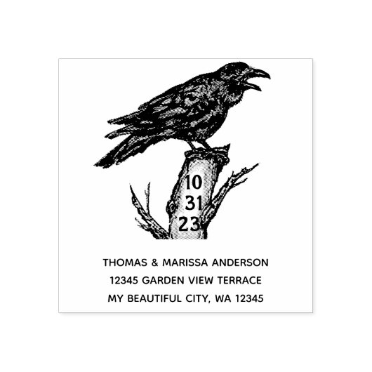 ゴシックハロウィーンレイヴンクロウデイテッド差出人住所 ラバースタンプ (インプリント)