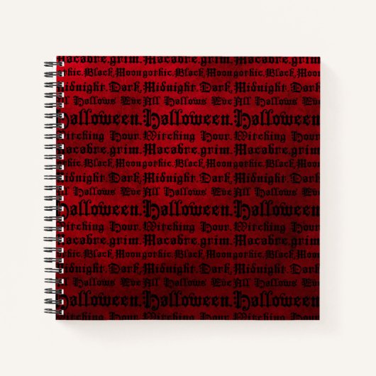 ゴシックハロウィーンレッド&ブラック ノートブック (正面)