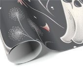 ゴシックハロウィーンヴィンテージスカル幽霊フローラ ラッピングペーパー (ロールコーナー)