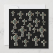 ゴシックハロウィーン墓地ヘッドストーンクロススケッチ カード (正面)