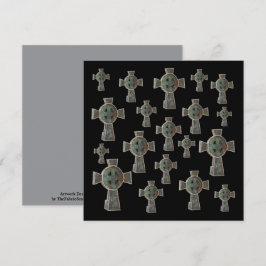 ゴシックハロウィーン墓地ヘッドストーンクロススケッチ カード