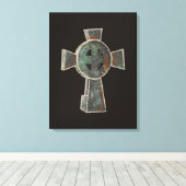 ゴシックハロウィーン墓地ヘッドストーンクロススケッチ キャンバスプリント (インサイチュ (ウッドフロア))