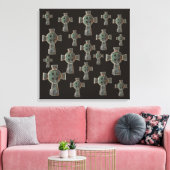 ゴシックハロウィーン墓地ヘッドストーンクロススケッチ キャンバスプリント (インサイチュ (リビング))