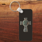 ゴシックハロウィーン墓地ヘッドストーンクロススケッチ キーホルダー (正面)