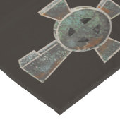 ゴシックハロウィーン墓地ヘッドストーンクロススケッチ ショートテーブルランナー (コーナー)