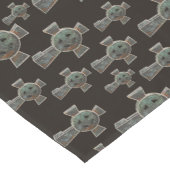 ゴシックハロウィーン墓地ヘッドストーンクロススケッチ ショートテーブルランナー (コーナー)