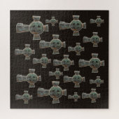 ゴシックハロウィーン墓地ヘッドストーンクロススケッチ ジグソーパズル (横)