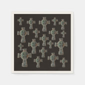 ゴシックハロウィーン墓地ヘッドストーンクロススケッチ スタンダードカクテルナプキン (正面)