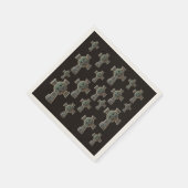 ゴシックハロウィーン墓地ヘッドストーンクロススケッチ スタンダードカクテルナプキン (角)