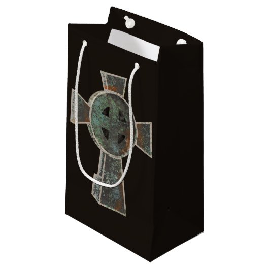 ゴシックハロウィーン墓地ヘッドストーンクロススケッチ スモールペーパーバッグ (正面アングル)