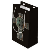 ゴシックハロウィーン墓地ヘッドストーンクロススケッチ スモールペーパーバッグ (裏面アングル)