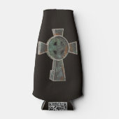 ゴシックハロウィーン墓地ヘッドストーンクロススケッチ ボトルクーラー (正面)