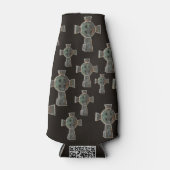 ゴシックハロウィーン墓地ヘッドストーンクロススケッチ ボトルクーラー (正面)