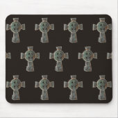 ゴシックハロウィーン墓地ヘッドストーンクロススケッチ マウスパッド (正面)