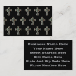 ゴシックハロウィーン墓地ヘッドストーンクロススケッチ 名刺