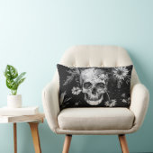 ゴシックハロウィーン植物性スカルパターン ランバークッション (椅子)