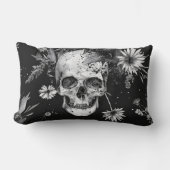ゴシックハロウィーン植物性スカルパターン ランバークッション (正面)