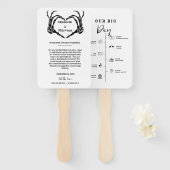 ゴシックハロウィーン結婚式の日のイベントタイムライン ハンドファン (正面&裏面)