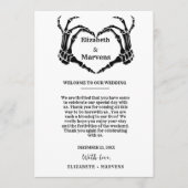 ゴシックハロウィーン結婚式の日のイベントタイムライン プログラム (正面)