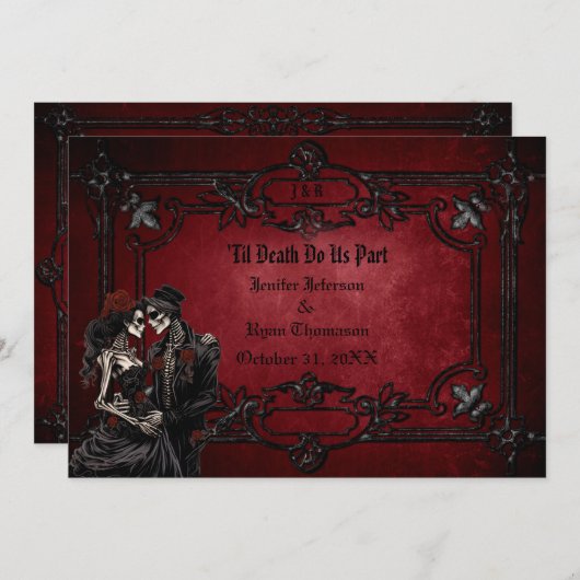 ゴシックハロウィーン結婚式招待状 招待状 (正面/裏面)