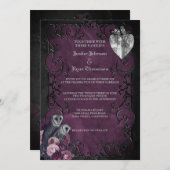ゴシックハロウィーン結婚式招待状 招待状 (正面/裏面)