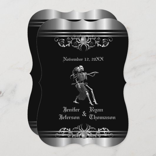 ゴシックハロウィーン結婚式招待状 招待状 (正面/裏面)