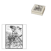 ゴシックハロウィーン花嫁、こうもりベールのゴム印 ラバースタンプ (押印)