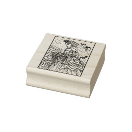 ゴシックハロウィーン花嫁、こうもりベールのゴム印 ラバースタンプ