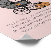 ゴシックハロウィーン言わないベビーピンクシャワーゲーム ポスター (角)