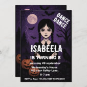 ゴシックハロウィーン誕生日招待状不気味- Purp 招待状 (正面/裏面)