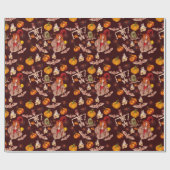 ゴシックハロウィーン魔女のスケルトンのパターン ラッピングペーパー (フラット)