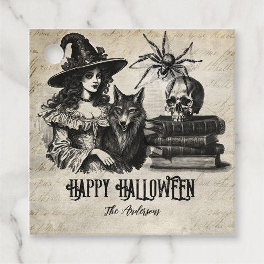 ゴシックハロウィーン魔女スカルスパイダーオオオカミ フェイバータグ (正面)