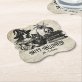 ゴシックハロウィーン魔女スカルスパイダーオオオカミ ペーパーコースター (アングル)