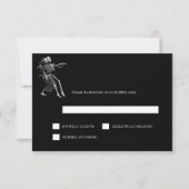 ゴシックハロウィーン オルタナティブ ウェディング RSVP カード (正面)
