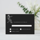 ゴシックハロウィーン オルタナティブ ウェディング RSVP カード (スタンド正面)