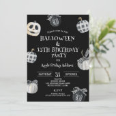 ゴシックハロウィーン、ブラックパンプキンス誕生日パーティー 招待状 (スタンド正面)