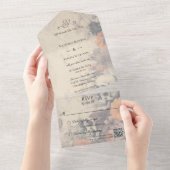 ゴシックハロウィーンQRコード オールインワン招待状 (貼ってはがせる)