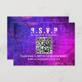 ゴシックハロウィーンQRコー結婚ド 出欠カード (正面/裏面)