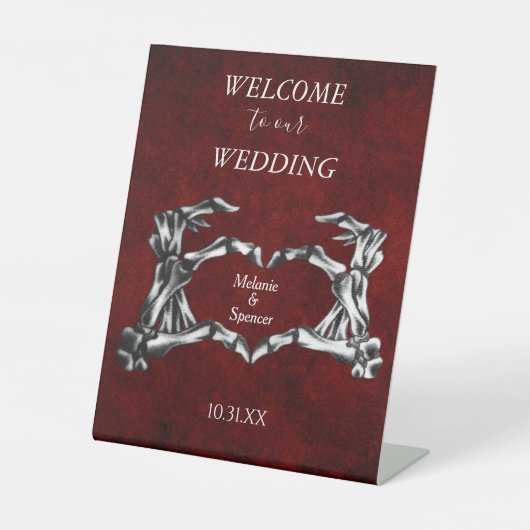 ゴシックハロウィ結婚ンのウェルカムプラークペデスタル  台座サイン (正面)