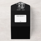 ゴシックハロウィ結婚ンのカップルは一斉に オールインワン招待状 (外側)