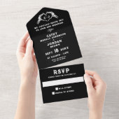 ゴシックハロウィ結婚ンのカップルは一斉に オールインワン招待状 (貼ってはがせる)