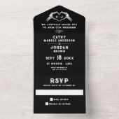 ゴシックハロウィ結婚ンのカップルは一斉に オールインワン招待状 (内側)