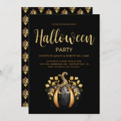 ゴシックハローウィンパーティカボチャ招待状 招待状 (正面/裏面)