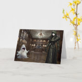 ゴシックハローウィンパーティ招待状。カード カード (黄色い花)